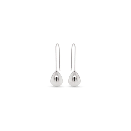 High Polish Silver Drop  Earring E21866