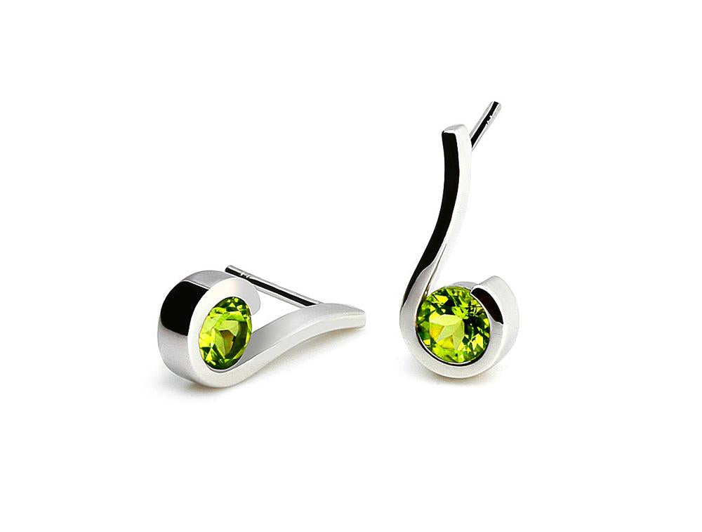 E4732 MUSICAL NOTE PINK TOPAZ EARRING - Charizzma Jewelry