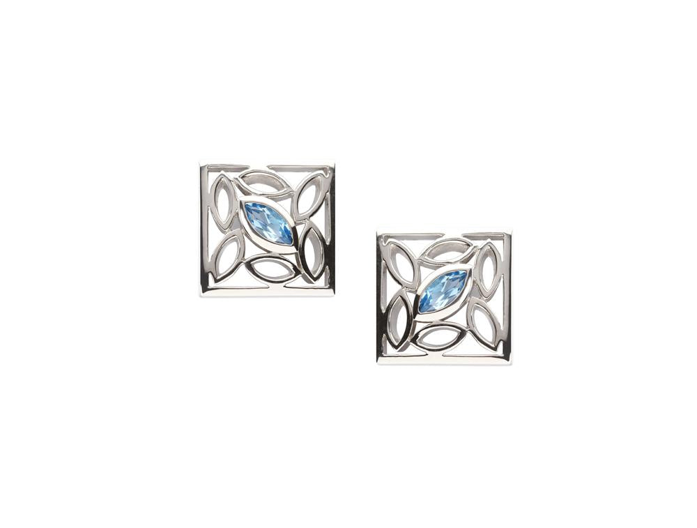 Blue Topaz and Amethyst earrings in sterling silver by Joryel Vera, style E4548 - view 3
