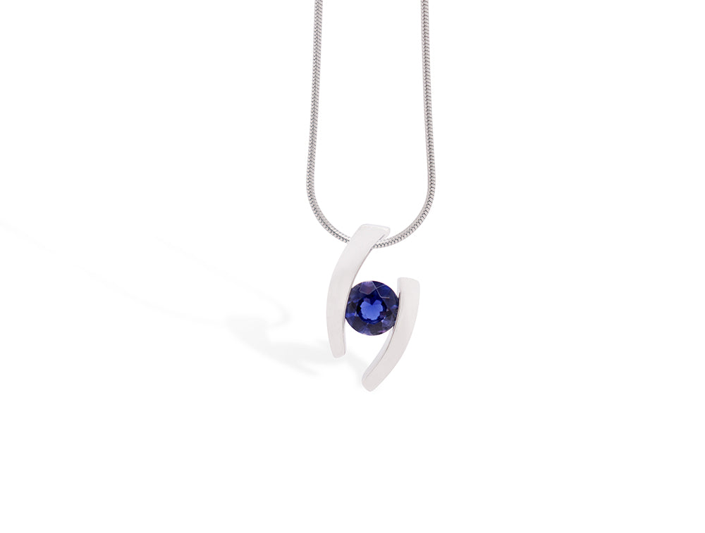 Amethyst and Blue Topaz pendant in sterling silver by Joryel Vera, style P2691 - view 6