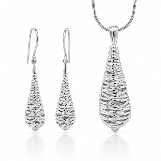 Sterling silver jewelry set, style SET502