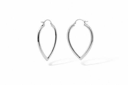 Pear-shaped Hoop Earrings in 925 Sterling Silver | E13791