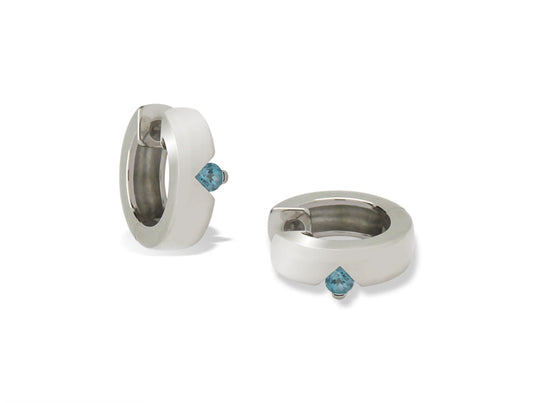 Blue Topaz and Iolite earrings in sterling silver, style E2299 - view 2