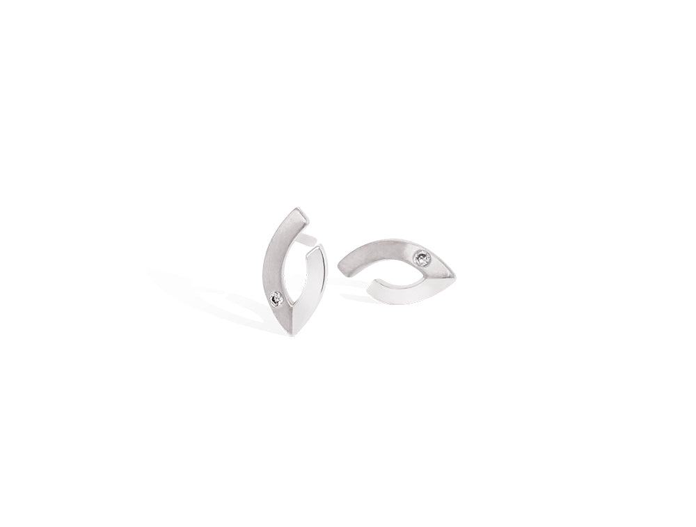 Diamond earrings in sterling silver, style E3855