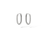 Silver Oval Hoop Earring E8625