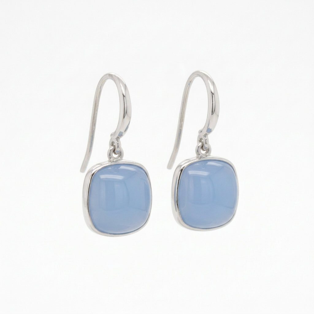 Blue Chalcedony Cabochon Earrings | E2740
