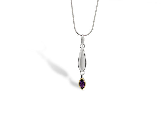 Amethyst and Blue Topaz pendant in sterling silver, style P7339 - view 2