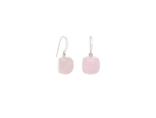 Blue Calcite and Rose Quartz earrings in sterling silver by Joryel Vera