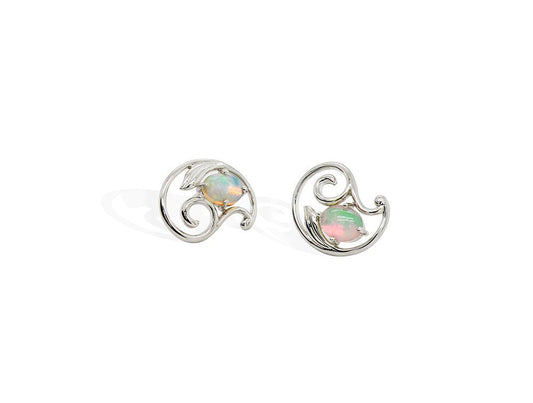Opal earrings in sterling silver, style E9882