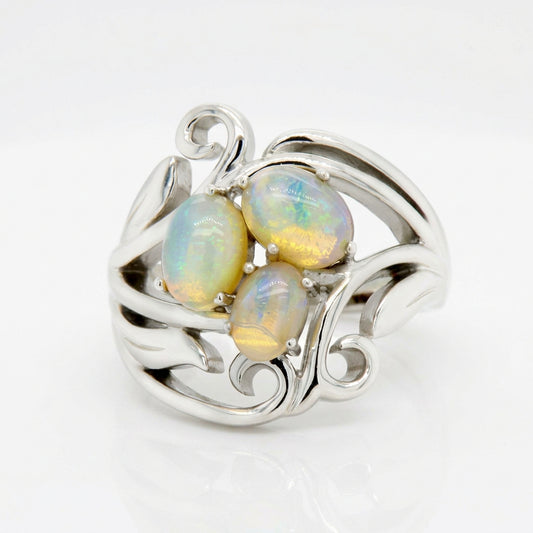 Opal ring in sterling silver by Joryel Vera, style R7261 - view 2