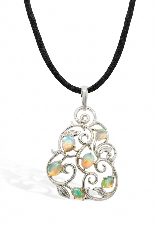 Beautiful Opal Pendant in 925 Sterling Silver