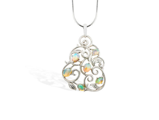 Opal pendant in sterling silver, style P7588
