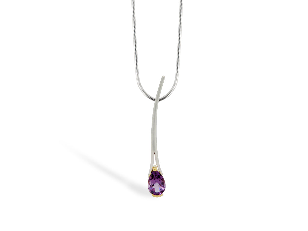 Amethyst and Sky Blue Topaz pendant in sterling silver, style P7593 - view 2