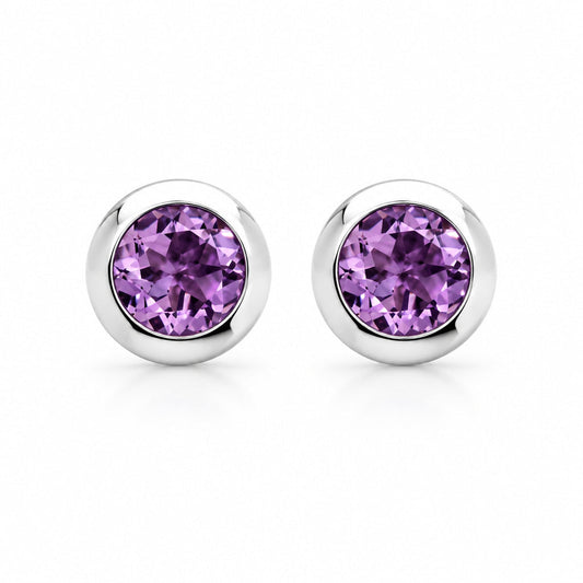 Amethyst and Blue Topaz earrings in sterling silver by Joryel Vera, style E3136 - view 5