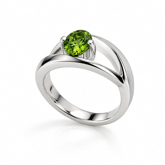 Amethyst and Blue Topaz ring in sterling silver, style R6986 - view 2