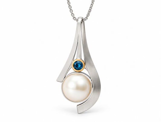 P7361 MABE PEARL & GEMSTONE PENDANT