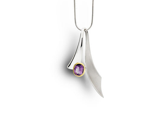 Amethyst and Blue Topaz pendant in sterling silver, style P6122