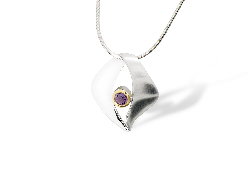Artistic Gemstone Heart Pendant P7318 - P7318 Amethyst - Pendant
