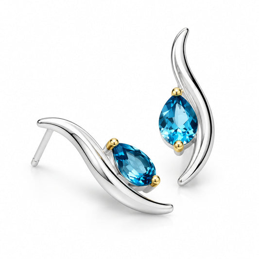 Modern gemstone earrings in 925 sterling silver by Joryel Vera, style E9287