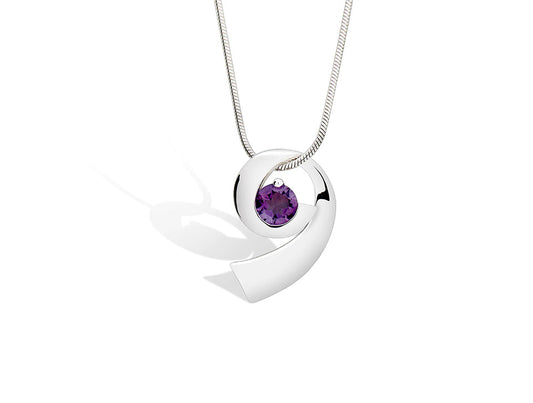 Amethyst and Blue Topaz pendant in sterling silver, style P7373