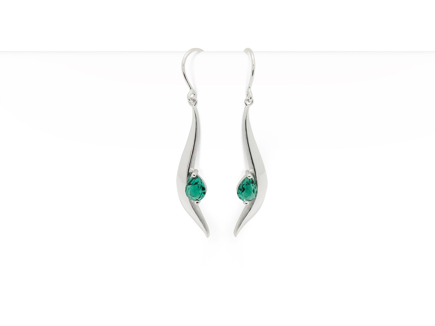Fashioned Silver & Gemstone Earring E9307 - E9307 Green Quartz - Earring