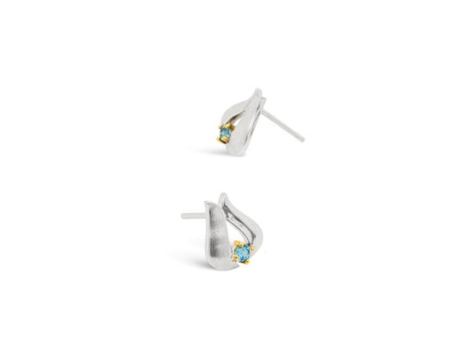 Blue Topaz earrings in sterling silver, style E5450