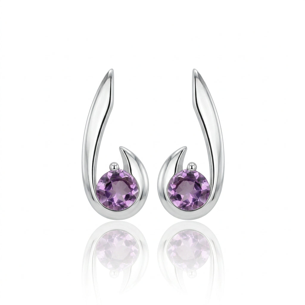 Garnet and London Blue Topaz earrings in sterling silver by Joryel Vera, style E9326