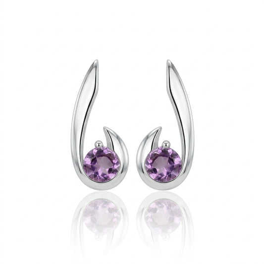 Garnet and London Blue Topaz earrings in sterling silver by Joryel Vera, style E9326