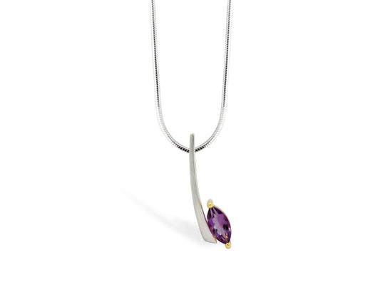 Amethyst and Garnet pendant in sterling silver, style P7592