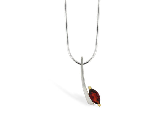 Amethyst and Garnet pendant in sterling silver, style P7592 - view 3