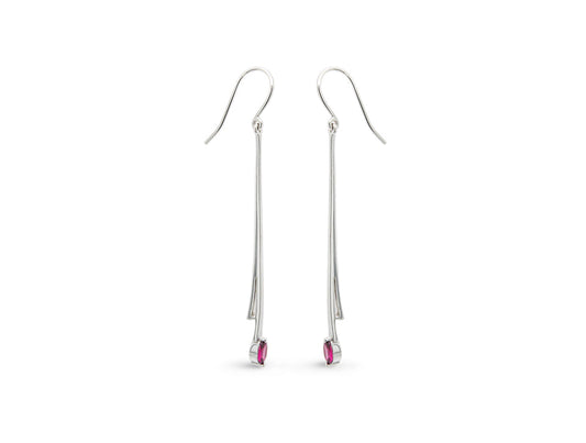 Rhodolite Garnet and Garnet earrings in sterling silver, style E9863 - view 3