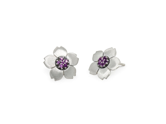 FLOWER AMETHSYT EARRING E8660