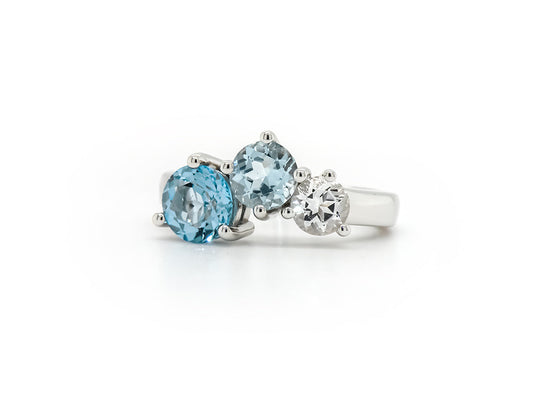 Blue Topaz ring in sterling silver, style R3894