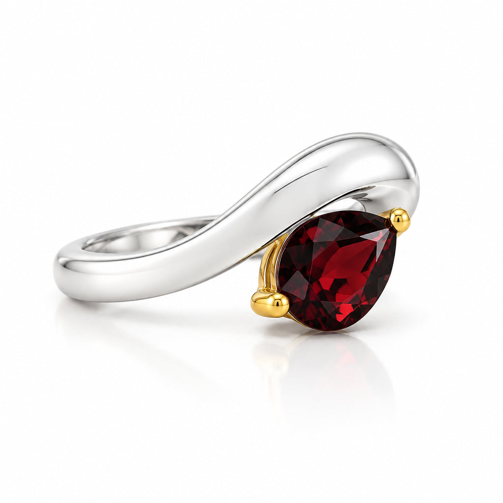 Amethyst and Blue Topaz ring in sterling silver by Joryel Vera, style R6976 - view 10