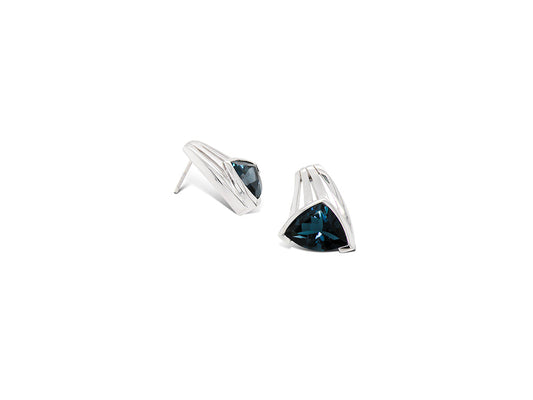 Amethyst and Blue Topaz earrings in sterling silver, style E9868 - view 3