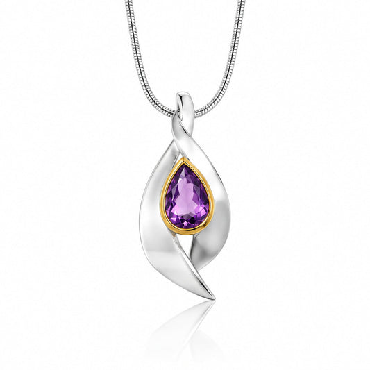 Amethyst and Citrine pendant in sterling silver by Joryel Vera, style P7365 - view 3