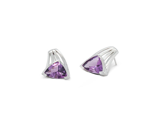 Amethyst and Blue Topaz earrings in sterling silver, style E9868