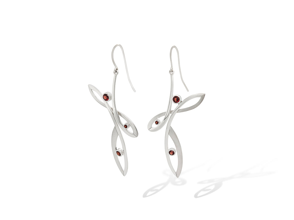 Garnet earrings in sterling silver by Joryel Vera, style E9848 - view 4