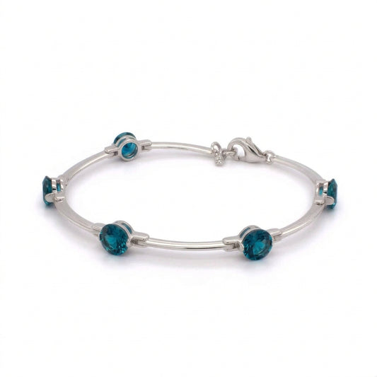 Amethyst and Blue Topaz bracelet in sterling silver by Joryel Vera, style B1111 - view 12
