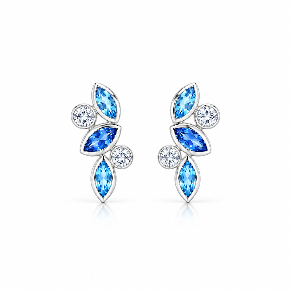 Multi Gemstone Earrings in 925 Sterling Silver | E4205