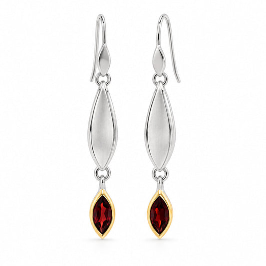 Amethyst and Blue Topaz earrings in sterling silver, style E9344 - view 4