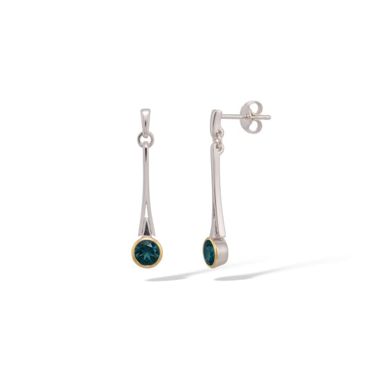 Green Amethyst and Amethyst earrings in sterling silver by Joryel Vera, style E7801