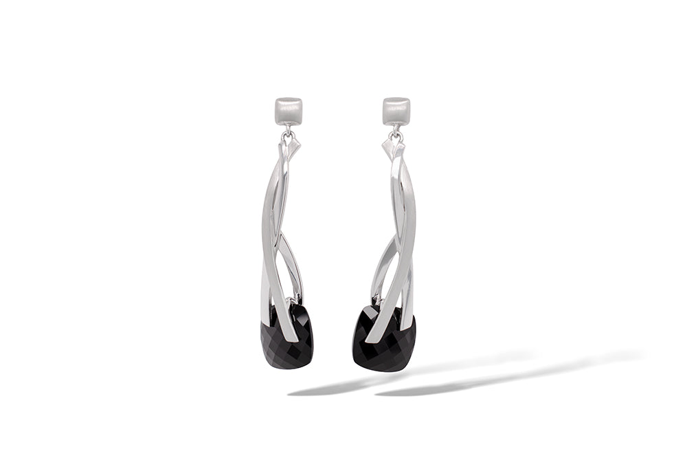 Black Onyx earrings in sterling silver by Joryel Vera, style E4930