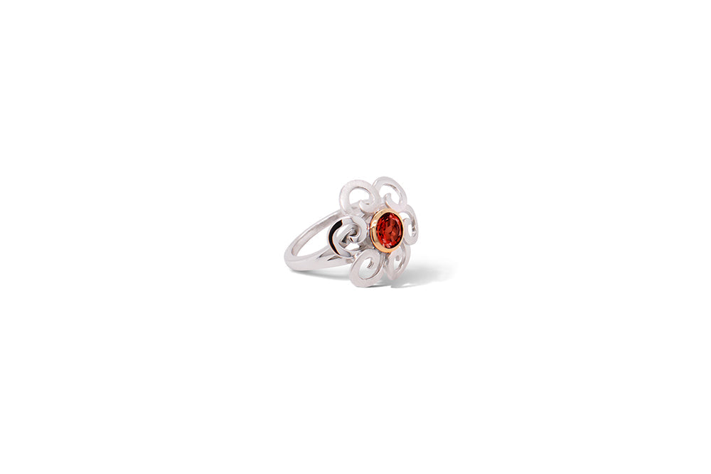 Amethyst and Blue Topaz ring in sterling silver, style R6104 - view 4