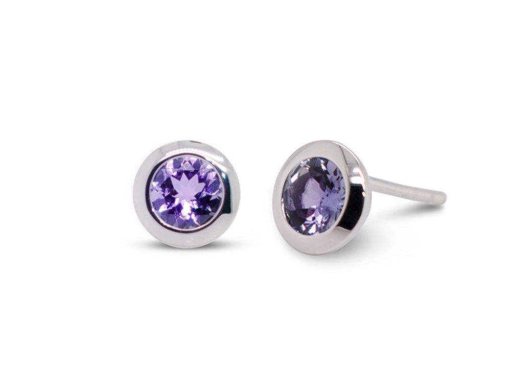 Amethyst and Blue Topaz earrings in sterling silver, style E3136 - view 14