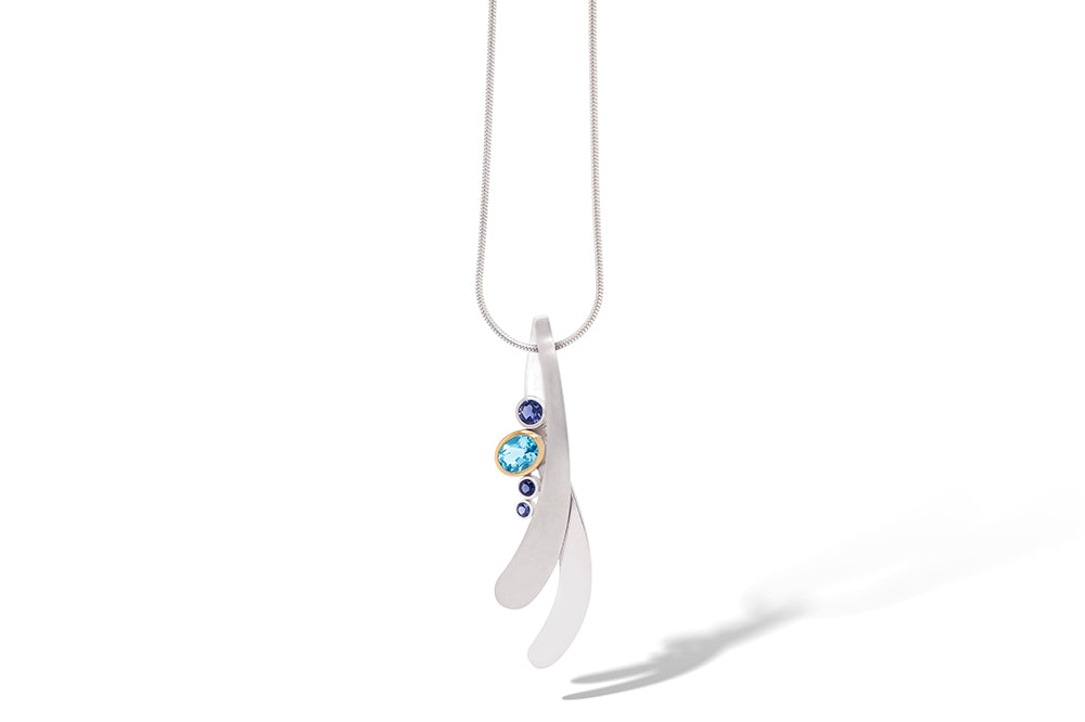 Multi Gemstone Pendant P6141 - P6141 Blue Topaz Tanzanite - Pendant