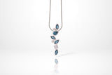 Cascading Gemstones Pendant P3844 - P3844 London Blue Topaz w/ W.Topaz - Pendant