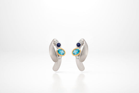 Blue Topaz and Tanzanite earrings in sterling silver by Joryel Vera, style E7382