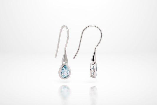 Sky Blue Topaz and Blue Topaz earrings in sterling silver, style E3601
