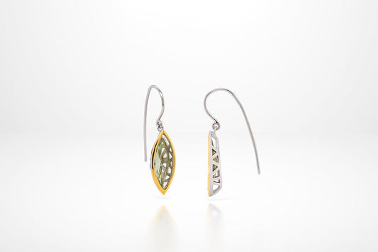 Amethyst and Green Amethyst earrings in sterling silver, style E7580